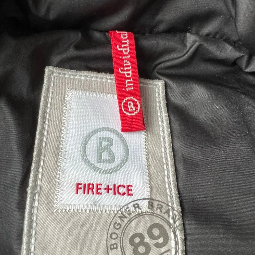 Bogner Fire Ice Down Puffer Ski Jacket Coat Fur Hood Black M/L 12 - Picture 3 of 14